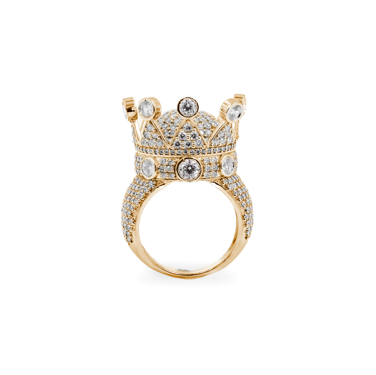 A luxurious fine jewelry crown diamond ring in gold, designed with elegant crown details and shimmering diamonds to exude sophistication and style.