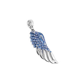 Elegant Angel Wing Diamond Pendant in 925 silver, featuring a graceful wing design with sparkling diamonds, symbolizing protection and elegance.