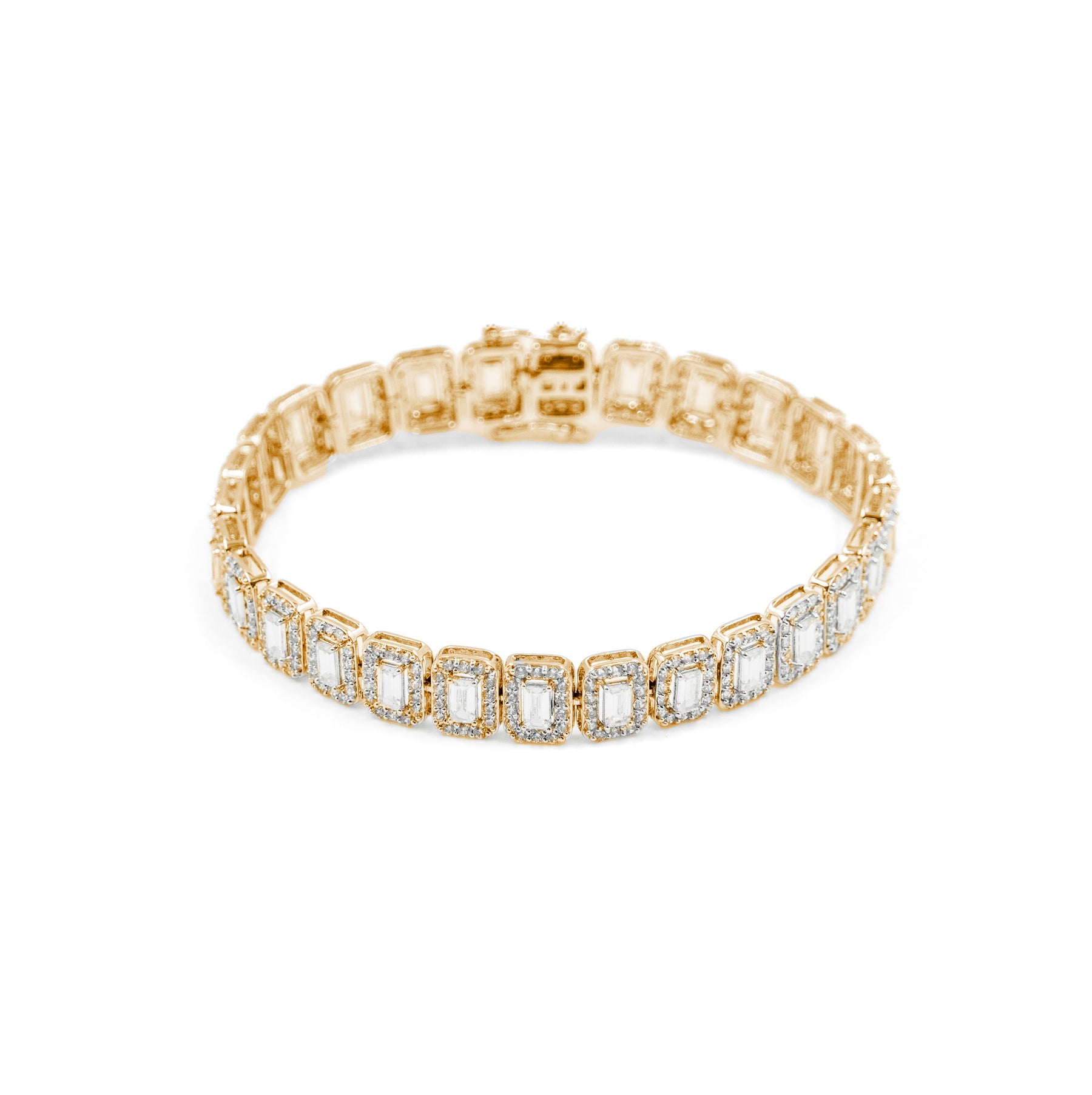 Luxurious Baguette Diamond Bracelet in gold, combining sleek design with stunning baguette-cut diamonds, perfect for fine jewelry collectors