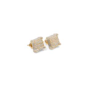 Luxurious Big Square Diamond Earrings in gold, showcasing a sophisticated square design with sparkling diamonds, perfect for fine jewelry enthusiasts