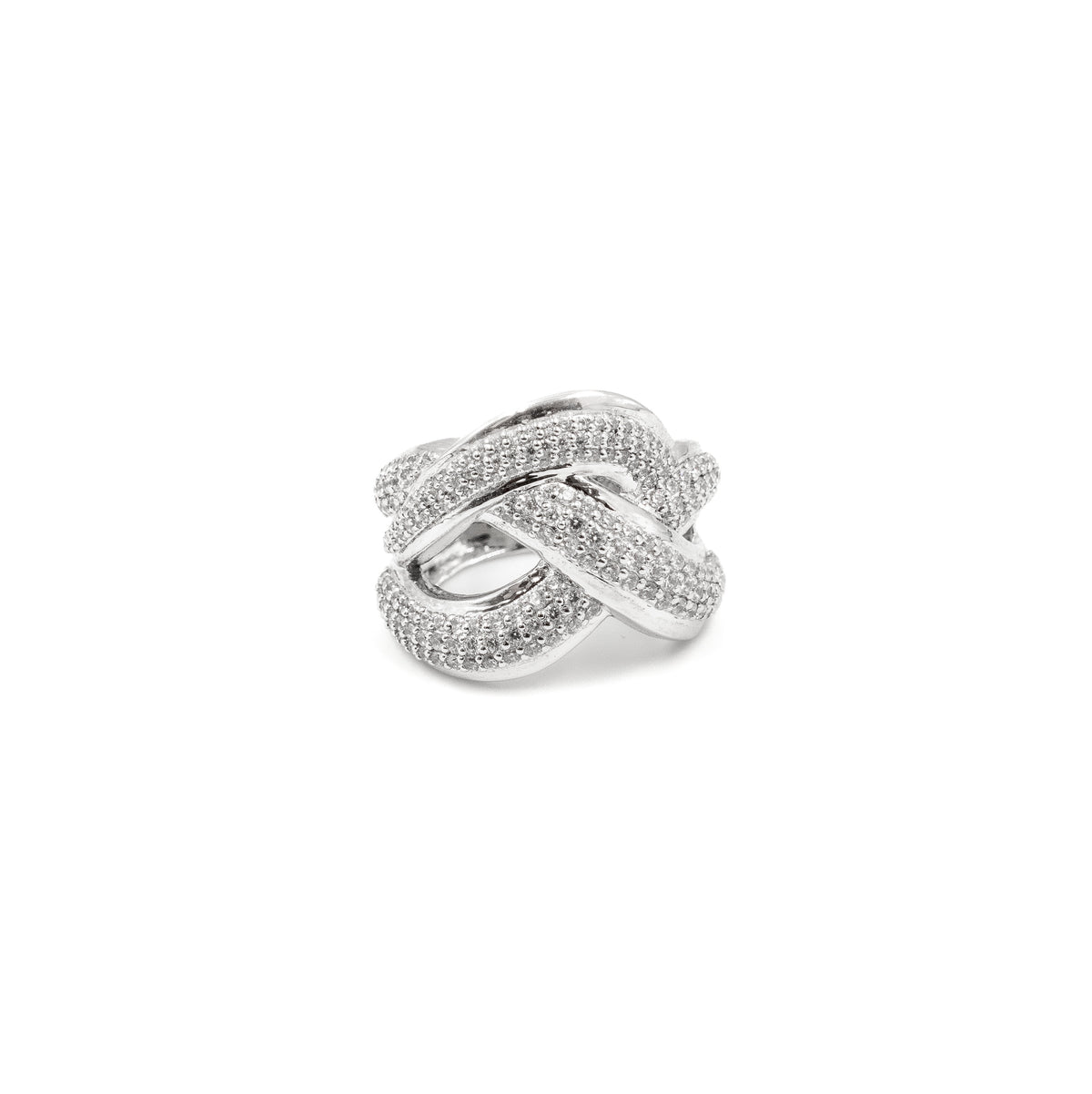 Elegant Criss Cross Diamond Ring in 925 silver, featuring intricate design and sparkling diamonds, a stunning fine jewelry piece for any occasion.