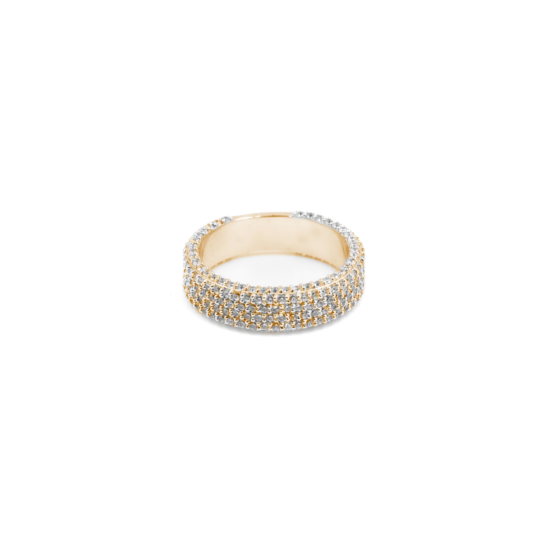 Luxurious Five Row Round Band Diamond Ring in gold, showcasing radiant diamonds and exquisite craftsmanship, ideal for fine jewelry collectors.