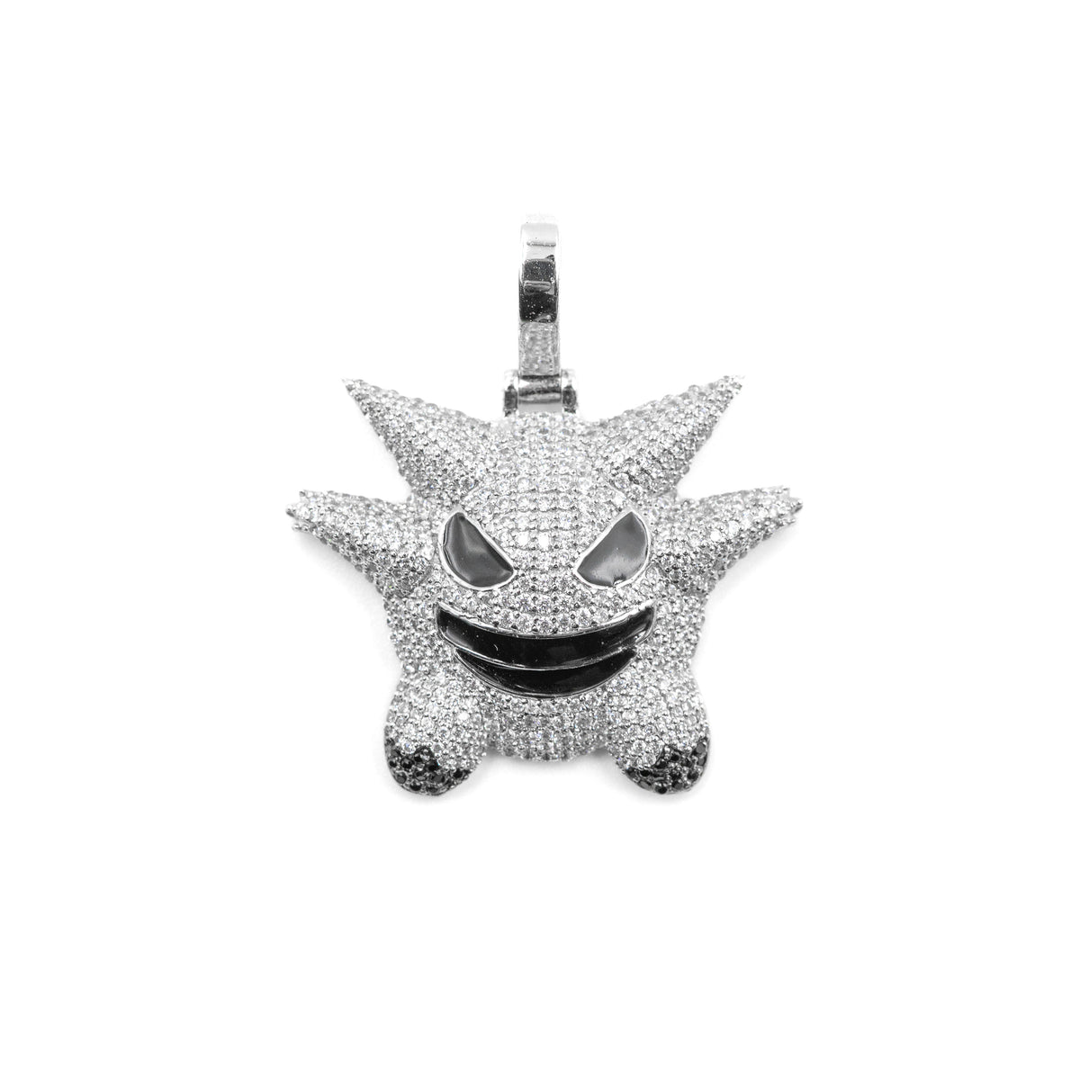 Chic Gengar Diamond Pendant in 925 silver, featuring an iconic design with shimmering diamond accents, perfect for fans of unique and bold jewelry.