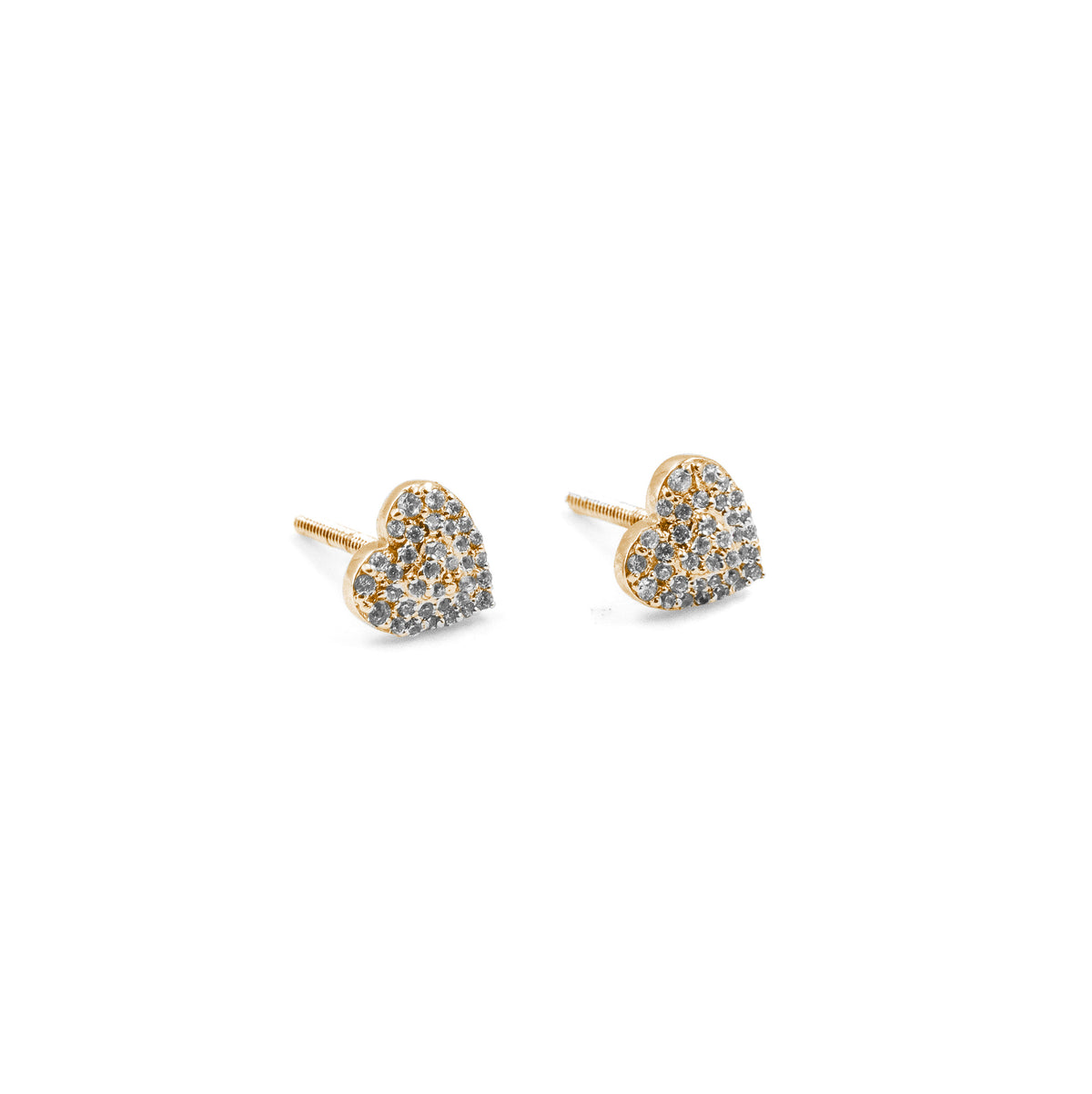 Chic Heart Diamond Earrings in rose gold, featuring shimmering diamonds in a beautiful heart design, perfect for a modern and romantic touch."