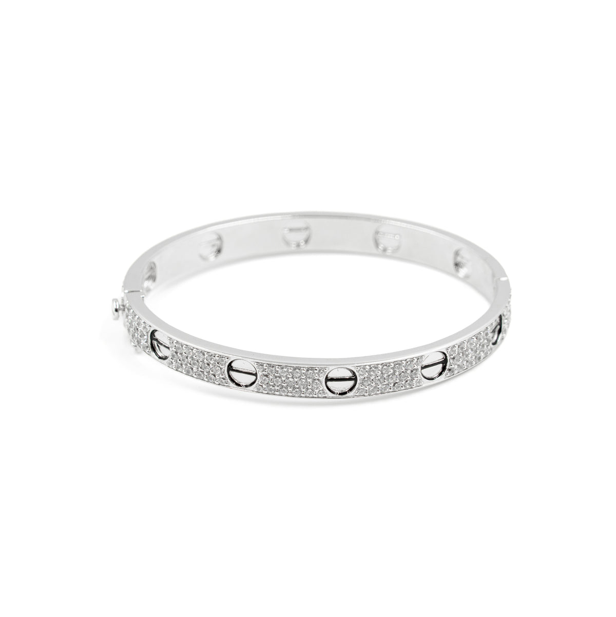 Elegant 925 silver Love Bracelet featuring diamonds and a sleek design, a perfect fine jewelry piece from Carat.Luxury.