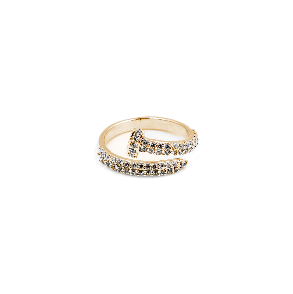 Elegant Nailed It Diamond Ring in gold, showcasing a modern design with brilliant diamonds, perfect for fine jewelry collectors looking for a bold statement.