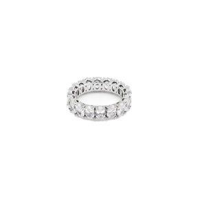 Classic Oval Eternity Band in 925 silver, featuring a continuous row of oval diamonds, a timeless fine jewelry piece for any occasion.