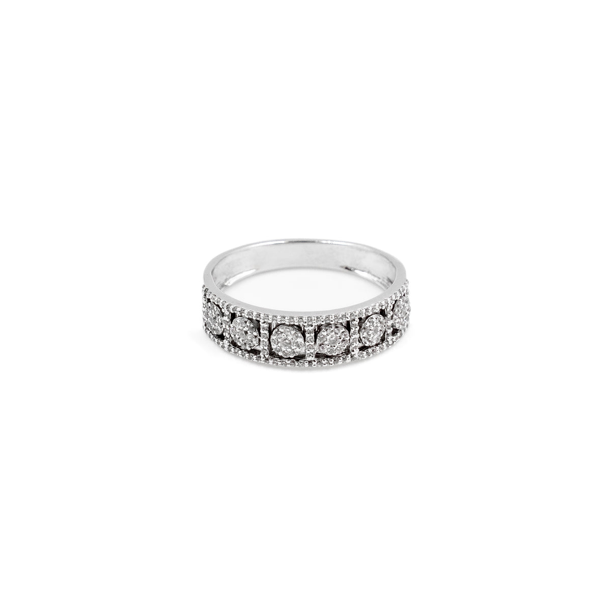 Elegant Pave Stack Band in 925 silver, featuring a stunning pave diamond setting that adds sophistication to any stackable ring collection.