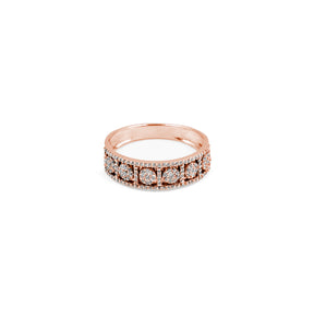 Chic Pave Stack Band in rose gold, featuring radiant pave diamonds in a sleek, stackable design ideal for adding a touch of elegance.