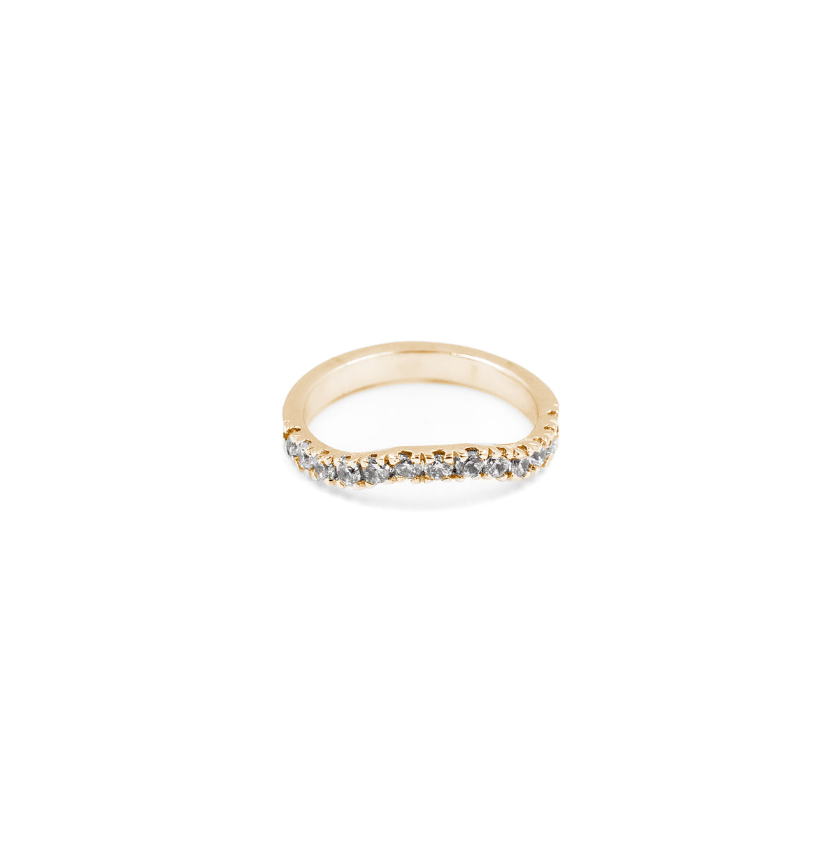 Luxurious Pitch B Curved Band in gold, offering a refined curved design that pairs beautifully with other rings or stands out on its own.