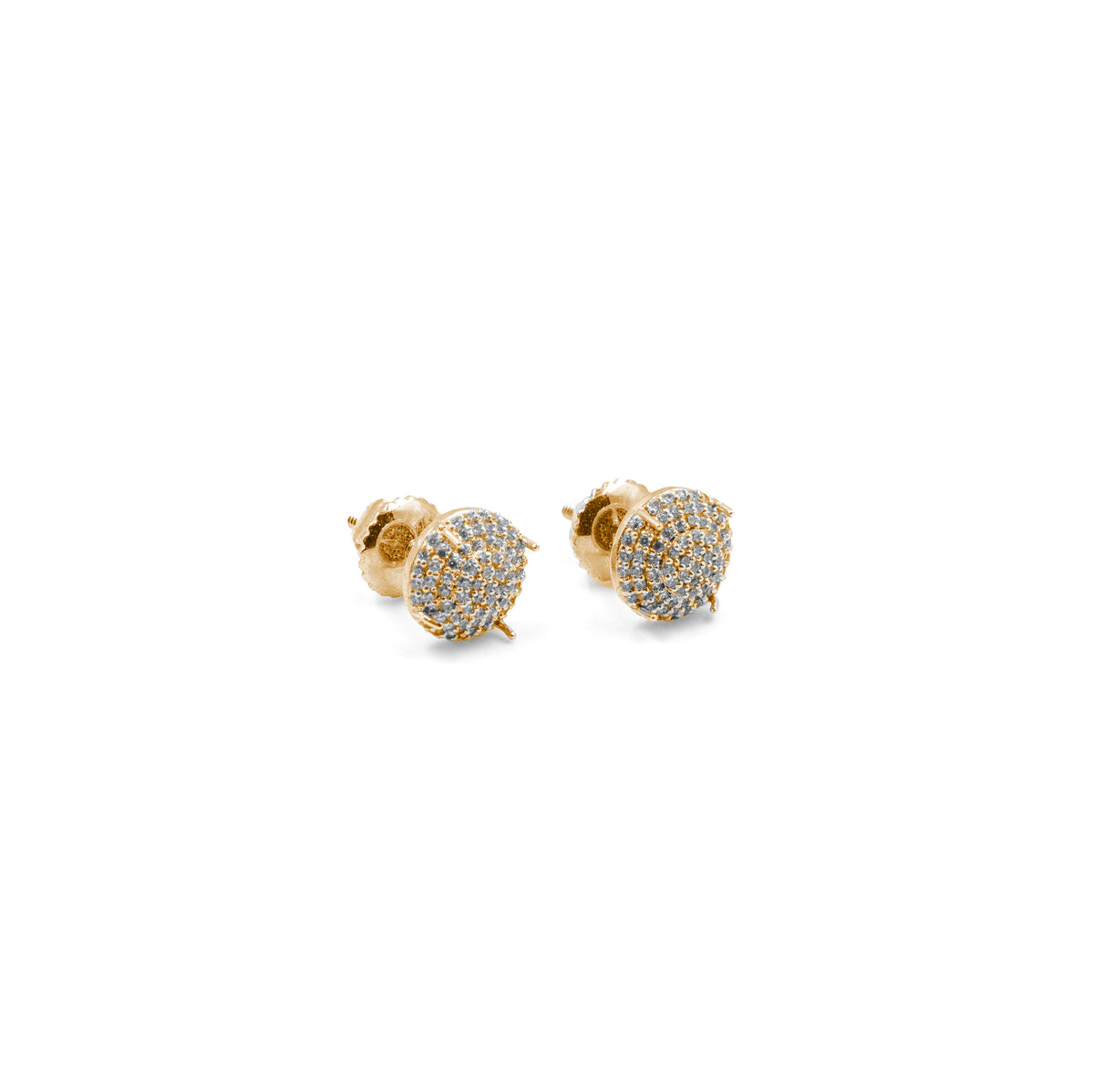 Luxurious Round Dome Diamond Earrings in gold, with a radiant dome design and dazzling diamonds, perfect for a refined and glamorous appearance