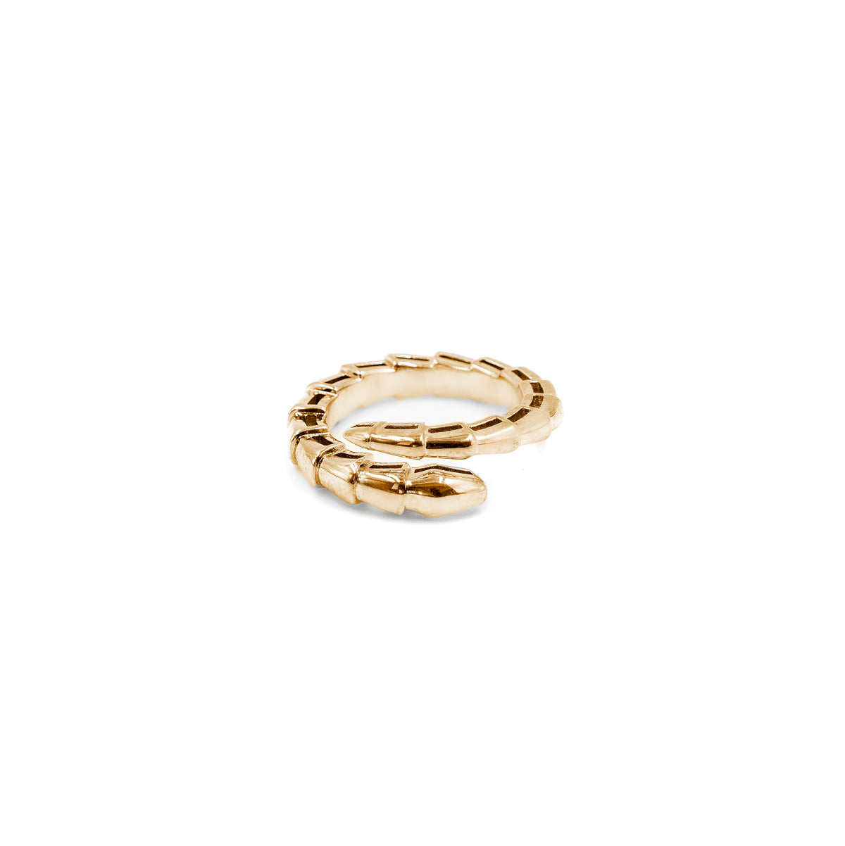 Luxurious Serpenti Viper Ring in gold, designed with a sleek, coiled serpent motif, ideal for making a striking statement in any jewelry collection.