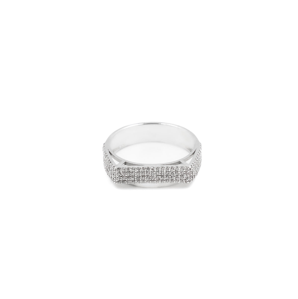 Elegant Square Diamond Band in 925 silver, featuring a series of square-shaped diamonds set in a sleek band, ideal for a modern and sophisticated look.