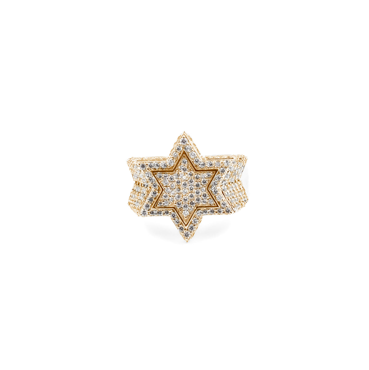 Luxurious Star Diamond Ring in gold, showcasing a radiant star-shaped design with brilliant diamonds, offering a sophisticated and celestial appeal.