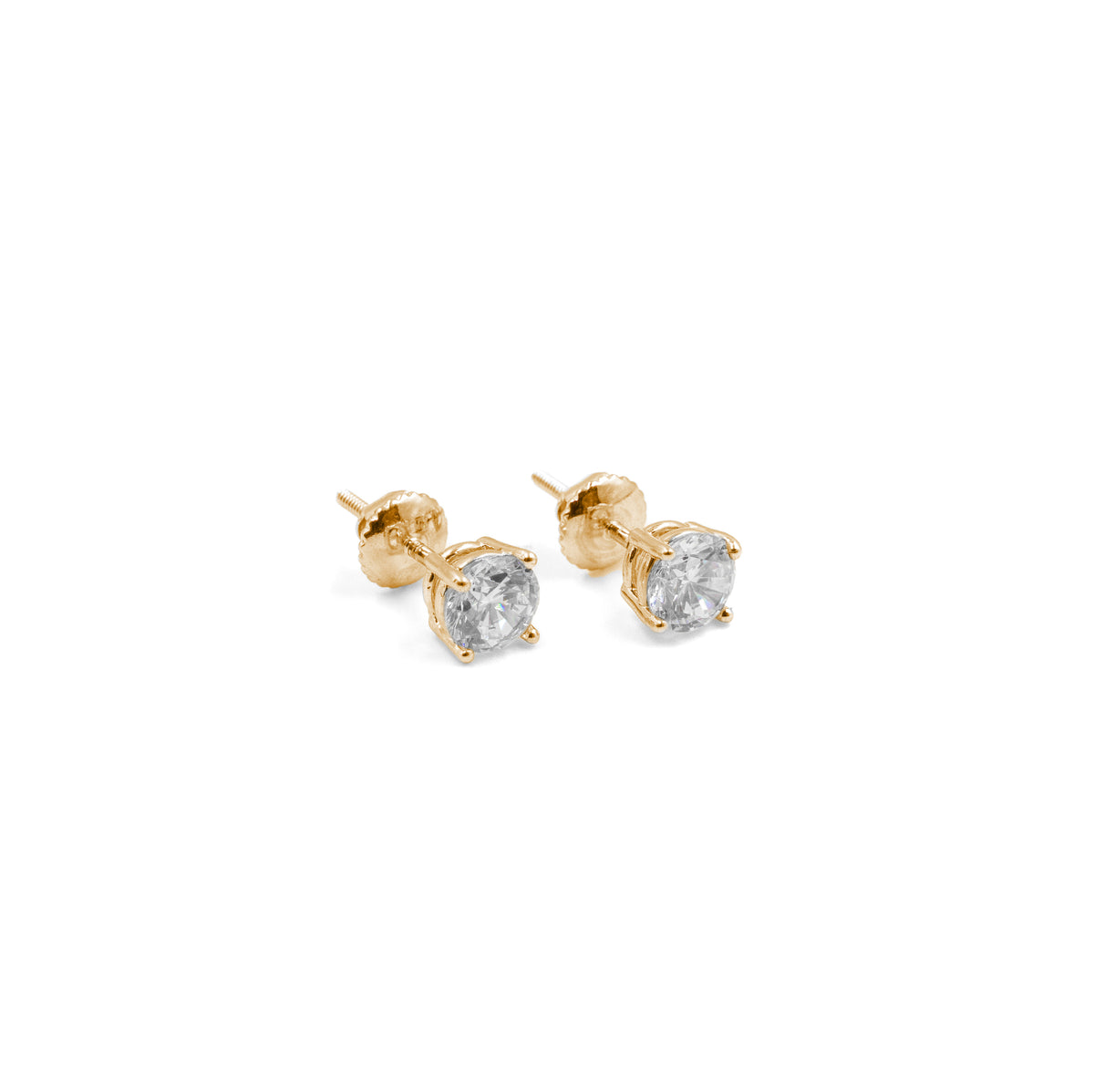 Charming Stud Diamond Earrings in gold, offering a luxurious design with radiant diamonds that add a touch of sparkle to any occasion."