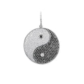 Elegant Yin Yang Diamond Pendant in 925 silver, featuring a balanced design and sparkling diamonds, hung on a sleek chain for a refined look.