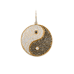 Luxurious Yin Yang Diamond Pendant in gold, showcasing a harmonious design with dazzling diamonds and a sophisticated chain.